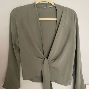 Olive Wrap Top